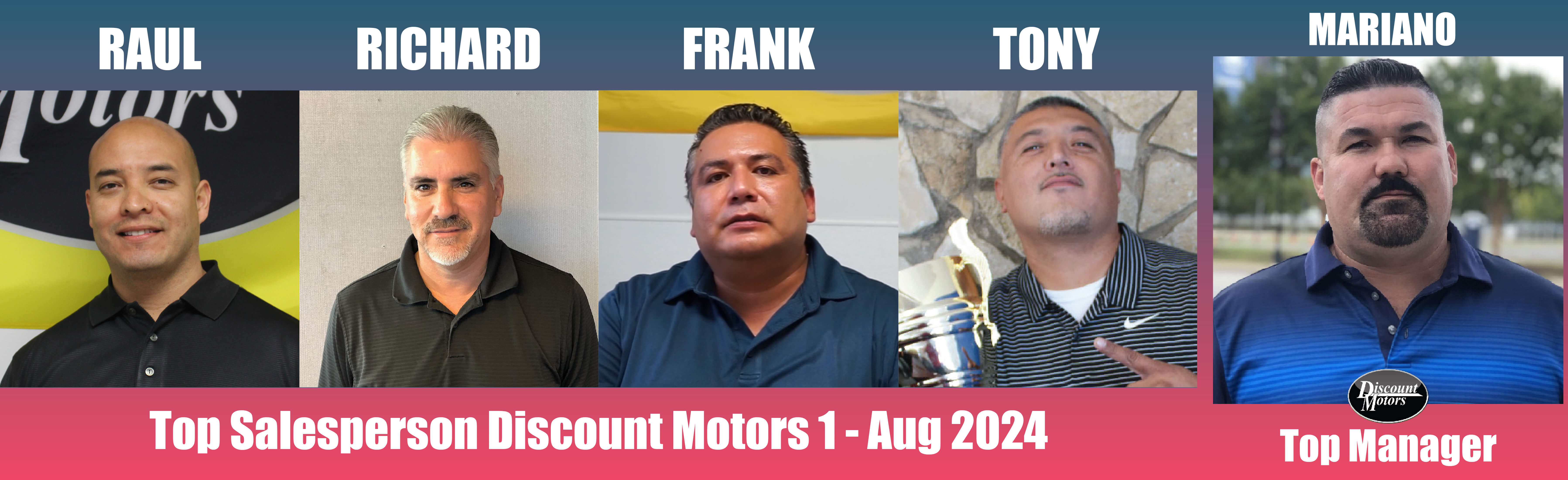 Salespeople of the Month at each store.