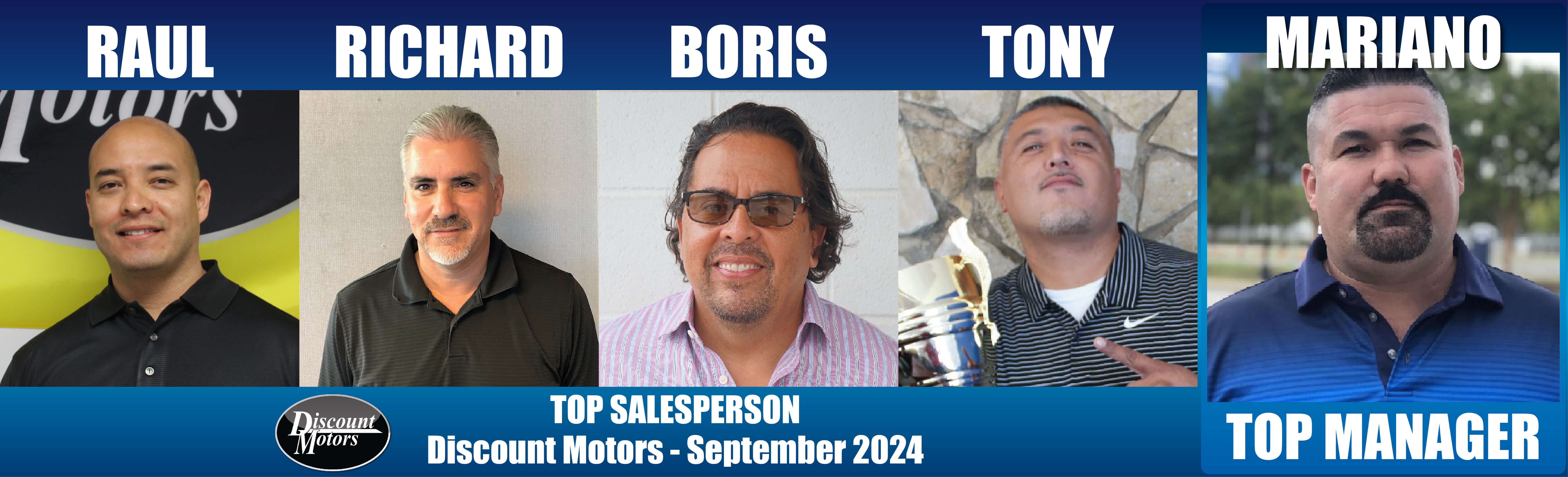 Salespeople of the Month at each store.