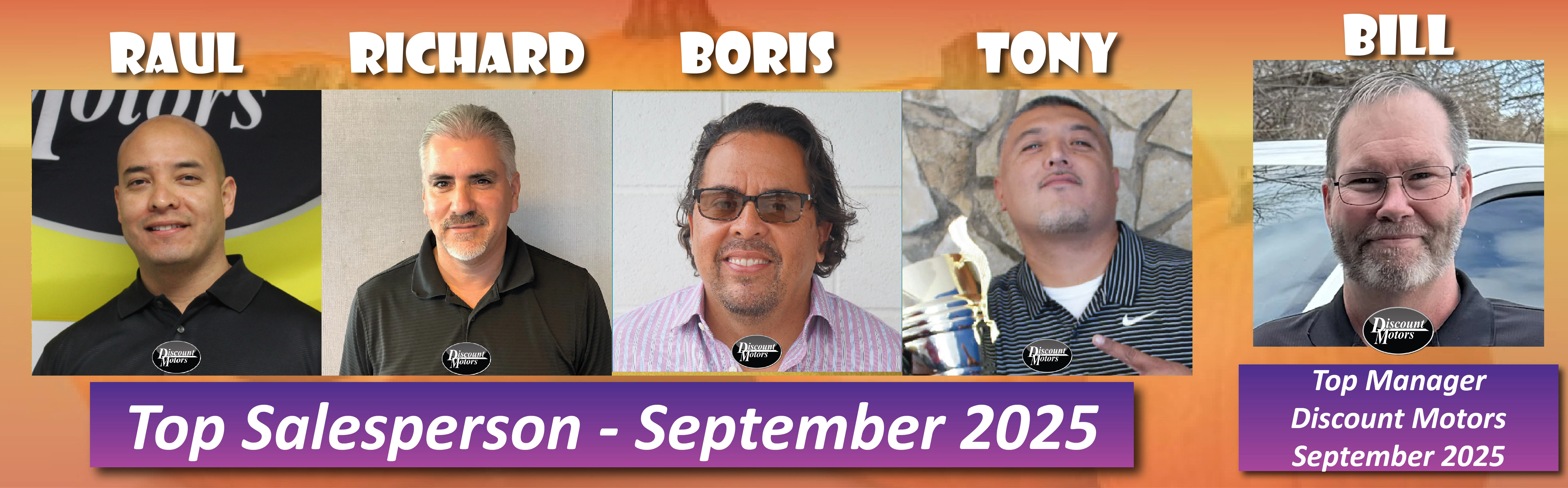 Image of 5 top sales staff, including their names